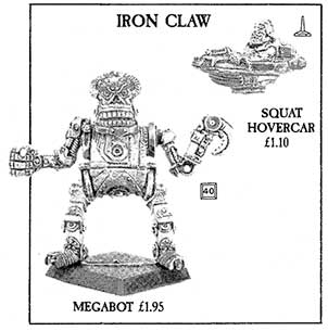 Iron Claw Megabot & Squat Hovercar <br> RT1 Flyer (February 1988)