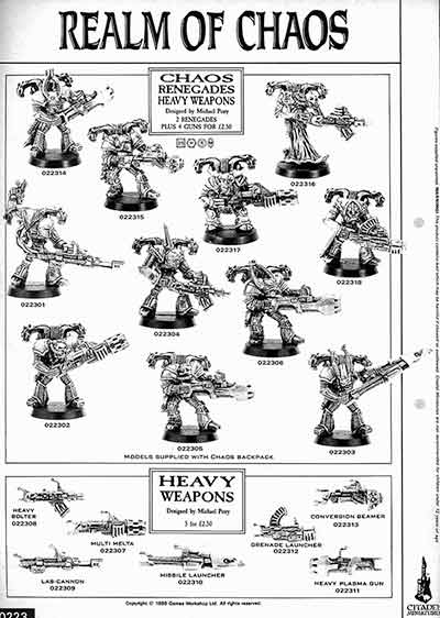 0223 Chaos Renegade Heavy Weapons - WD107 (Nov 88)