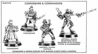 072117/5 Imperial Guard Commisars & Commanders - WD118 (Oct 1989)
